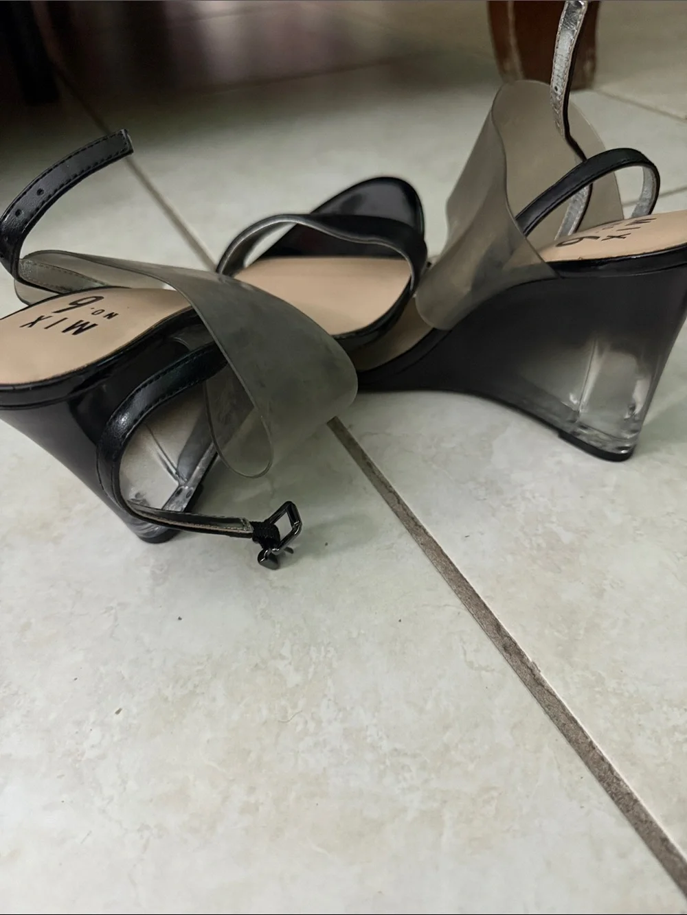Mix No. 6 Black and Smoke Block Heel Sandals